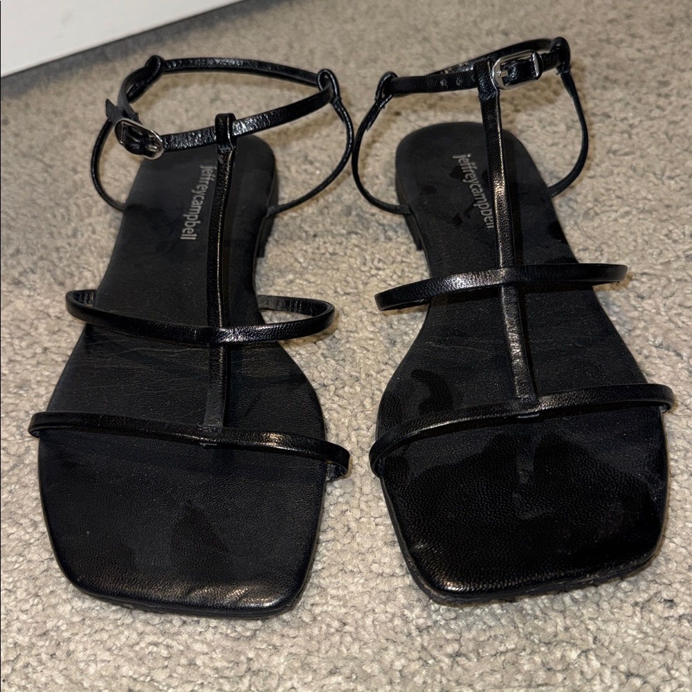 Jeffrey Campbell Black Strappy Sandals size 8 worn once!
